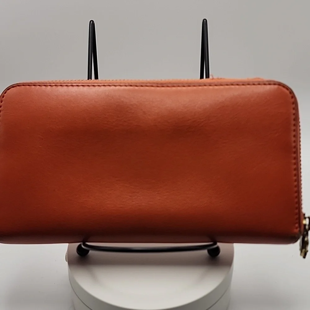 Tory Burch Burnt‎ Orange Leather Wallet With COA